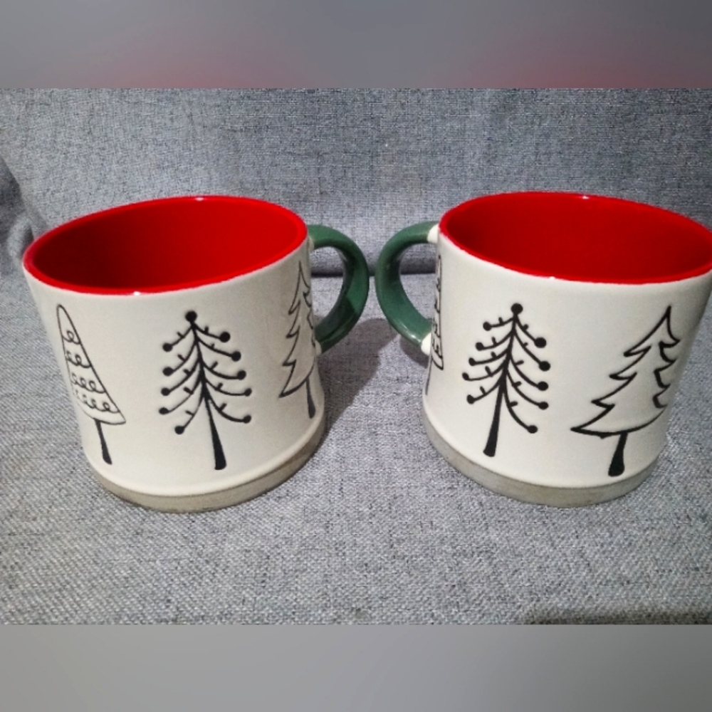 2pc christmas tree engraved mugs